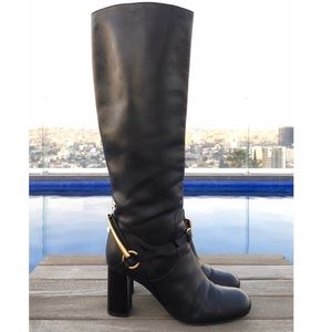 GUCCI Lifford leather knee high boots Size 37 1/2